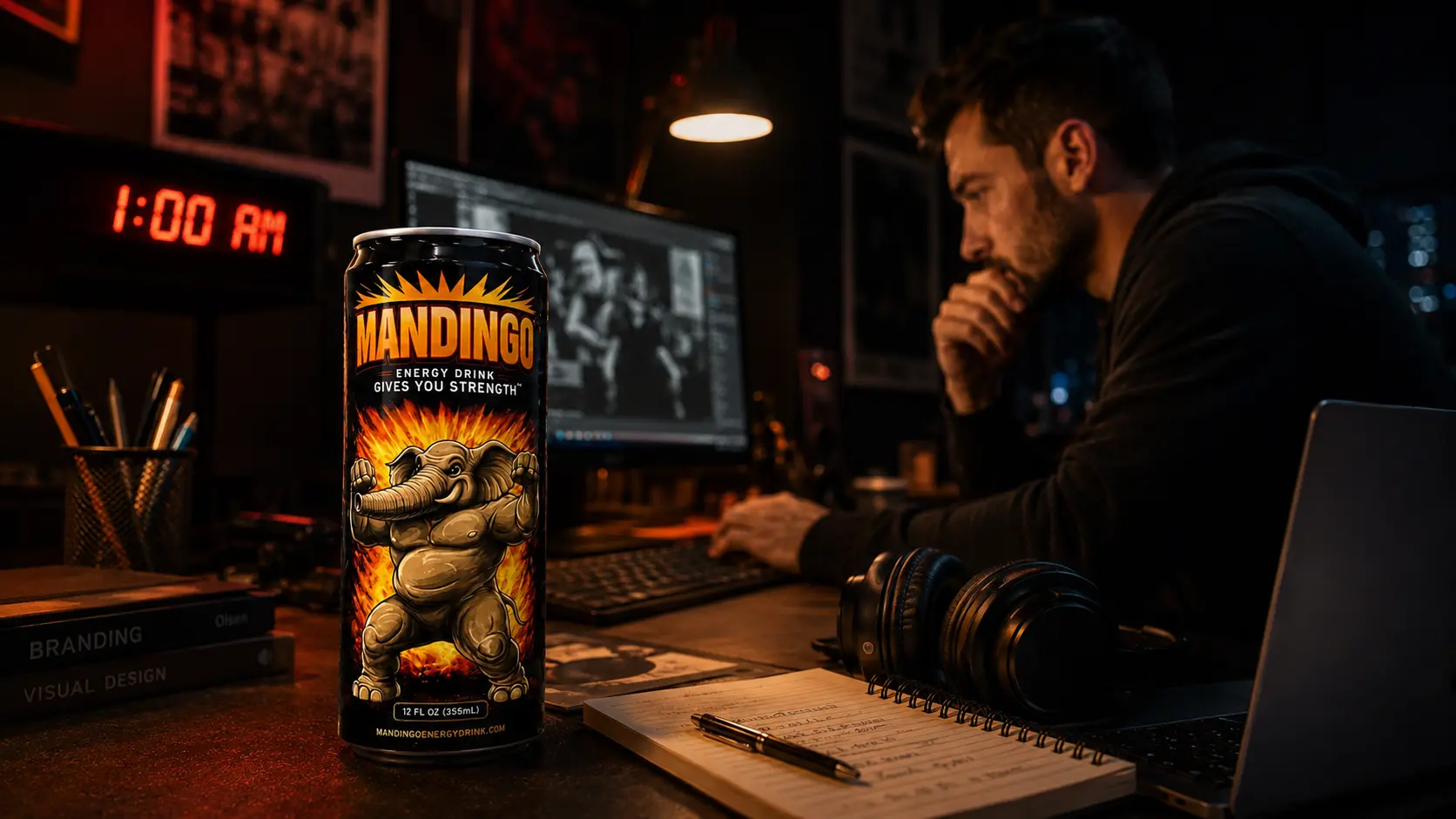 Late night work session powered by Mandingo
